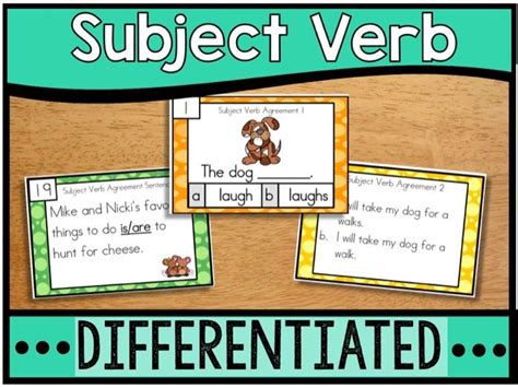 Subject Verb Agreement Task Cards Differentiated Teaching Resources