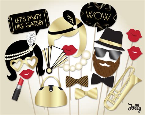 Great Gatsby Party Photo Booth Props Printable Pdf Roaring S