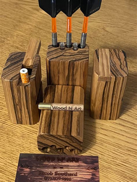 Handmade Zebra Wood Dart Case Dugout Etsy