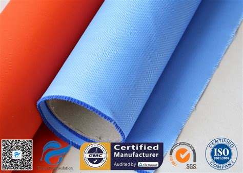 Blue Rubber Silicone Coated Fiberglass Fabric Thermal Insulation Cover 18oz