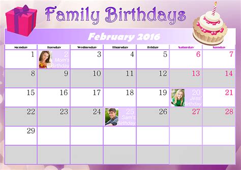 Family Birthday Calendar Ideas - DIY Calendar Reminders