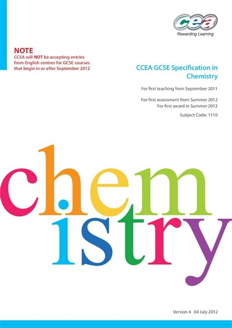 PDF CCEA GCSE Specification In Chemistry DOKUMEN TIPS