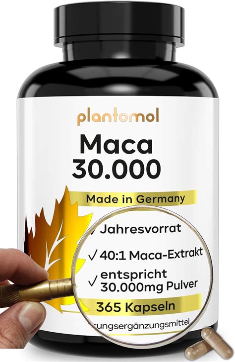 30 000mg pro Kapsel 365 Stück Maca Kapseln hochdosiert 750mg Maca