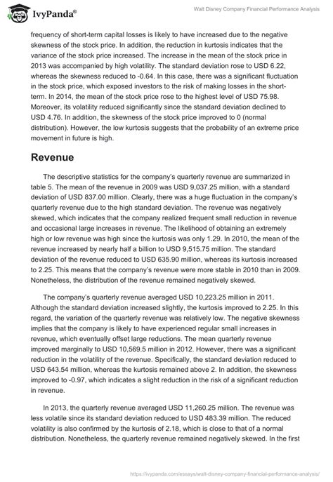 Walt Disney Company Financial Performance Analysis 3000 Words