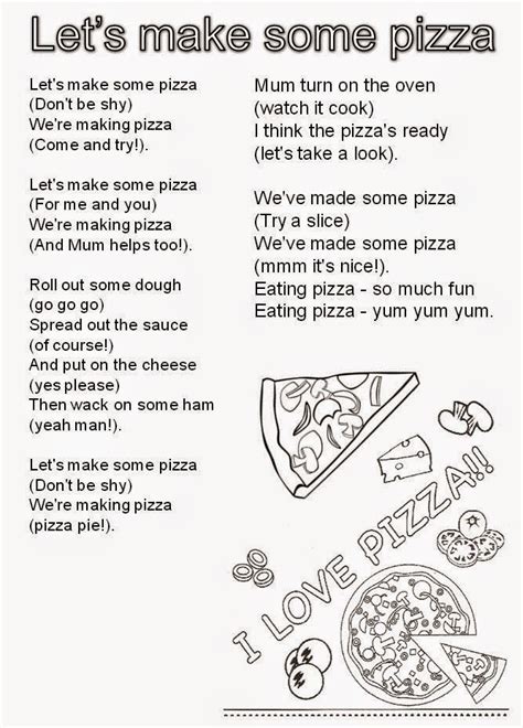 Fun-tastic English: LET'S MAKE SOME PIZZA SONG