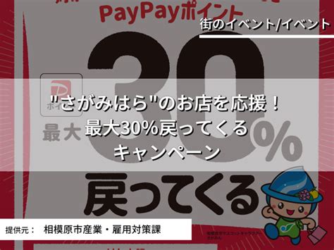 “さがみはら”のお店を応援！最大30％戻ってくるキャンペーン 橋本商店街協同組合