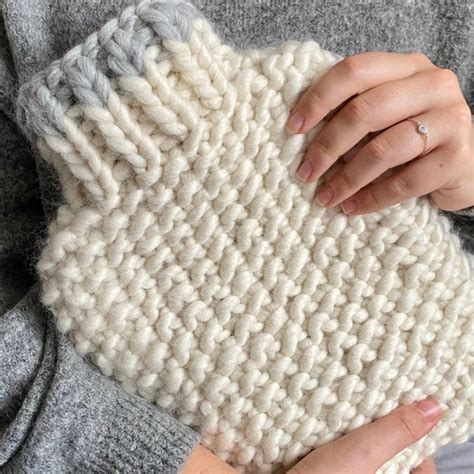 Hand Knit Hot Water Bottle Cover Merino Sheep Wool Etsy
