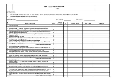 Download Hse Assessment Report Template Hse Docs Hse Docs