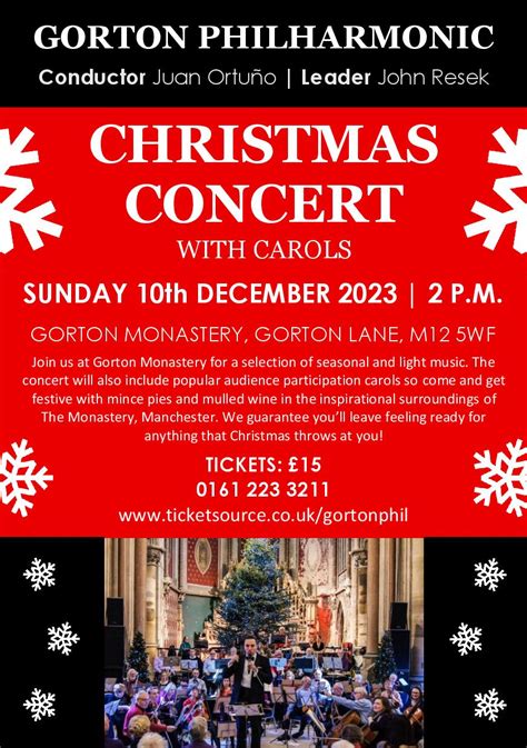 Gorton Philharmonic Orchestra Christmas Concert With Carols The Monastery