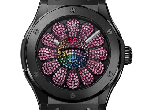 Classic Fusion Takashi Murakami Black Ceramic Pink Sapphires 45 Mm