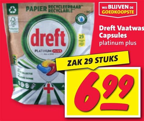 Dreft Vaatwas Capsules Platinum Plus Aanbieding Bij Nettorama