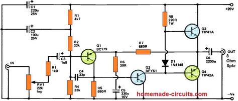 Simple Mini Audio Amplifier Circuits Homemade Circuit Projects