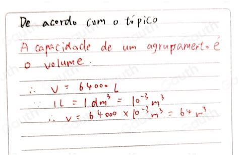 Solved A Capacidade Da Piscina Da Ch Cara De Luana De