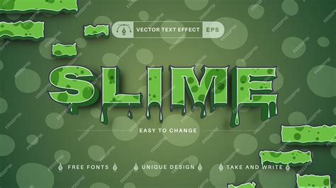 Premium Vector Zombie Slime Editable Text Effect Font Style