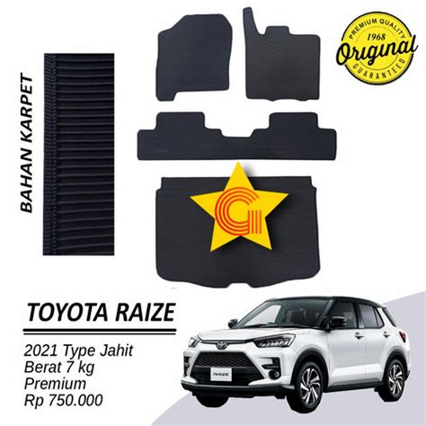 Jual Karpet Mobil Toyota Raize Premium Fullset Hitam Type Jahit