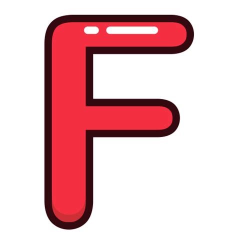 Letters F Letter Red Alphabet Icon