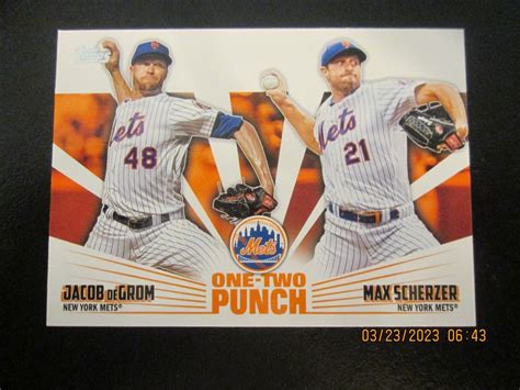 JACOB DEGROM MAX SCHERZER METS 2023 TOPPS ONE TWO PUNCH INSERT CARD