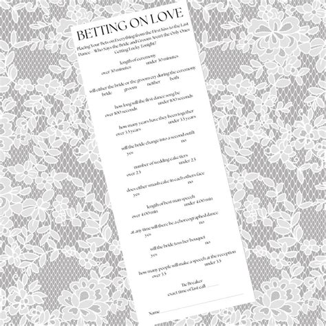 Wedding Prop Bet Sheet Editable Canva Template Etsy