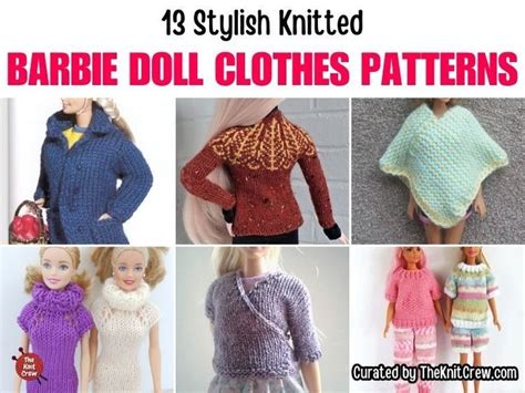 Stylish Knitted Barbie Doll Clothes Patterns The Knit Crew In