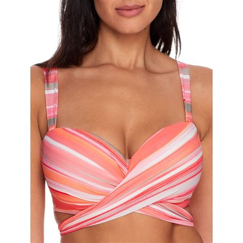 Coco Reef Women S Papaya Paloma Striped Convertible Bikini Swim Top