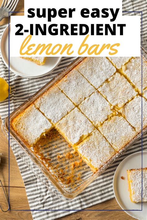 2 Ingredient Lemon Bars Lemon Bars Easy Lemon Bars Recipe Lemon Bars