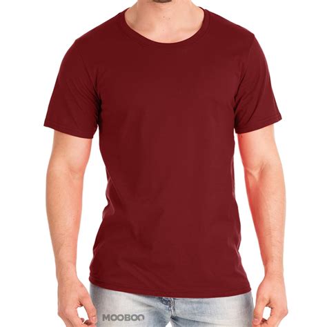 Camiseta De Algod O Premium Basica Liso Masculina Mooboo Vinho Bordo