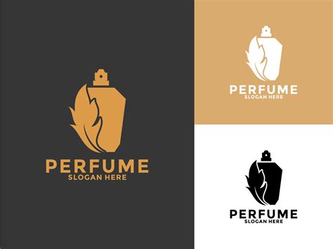 Golden Nature Perfume Bottle logo design, Organic Perfume logo template ...