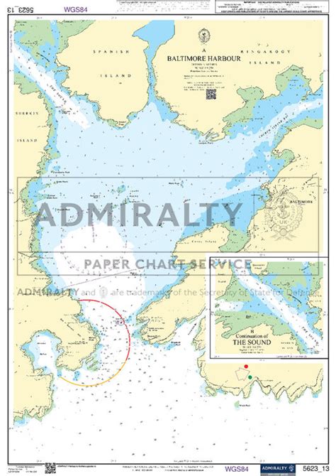 Admiralty 5623 13 Small Craft Chart Baltimore Harbour South West