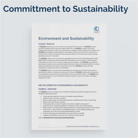 Commitment To Sustainability Template Sample Response Dawtek