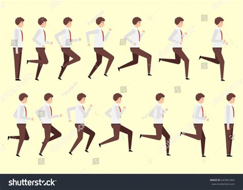 Running Man Animation 14 Frame Sequence Stock Vector (Royalty Free ...