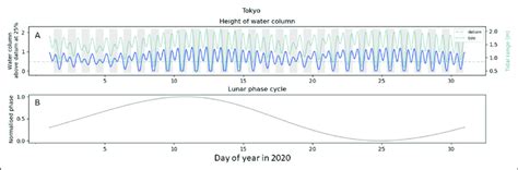 Modelled tidal cycle for Tokyo in January 2020. (A) Tidal cycle... | Download Scientific Diagram