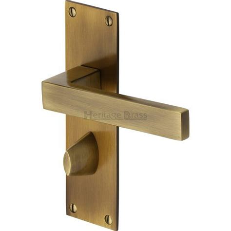 Metro Bathroom Door Handle Heritage Brass Finish Antique Brass