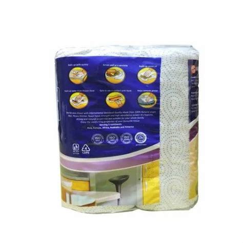 White Paseo Tissues Printed Kitchen Towels Rolls Packaging Type