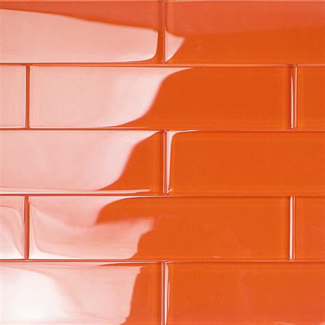 Ivy Hill Tile Contempo Orange 2 In X 8 In X 8mm Polished Glass Floor And Wall Tile 1 Sq Ft