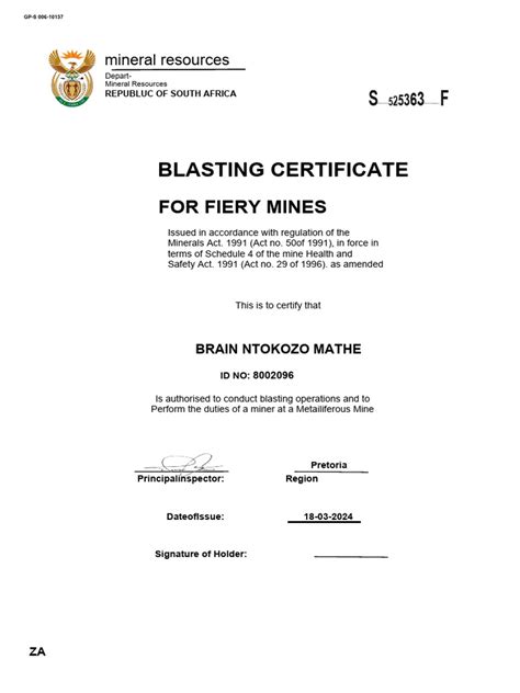 Blasting Certificate New 3 Pdf