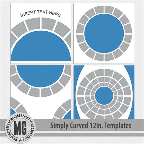 Simply Curved 12in Templates Digital Art