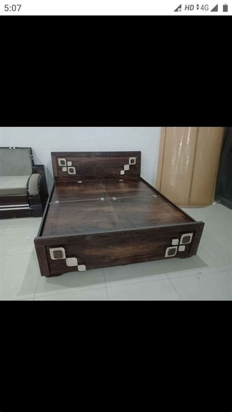 Wooden Bed Frame with Storage Drawers