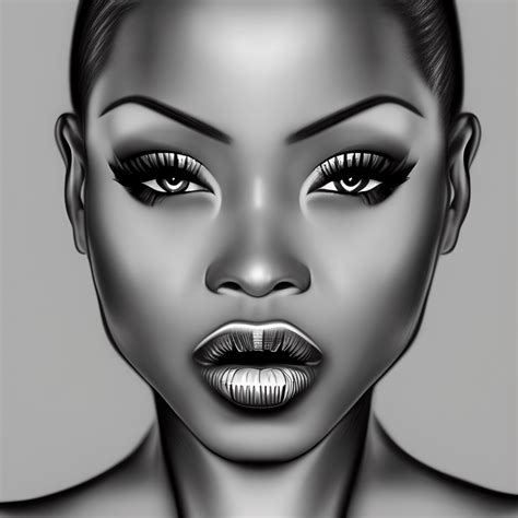 Realistic 4k Hyper Realism Drawing Of A Sexy Africanamerican Woman With