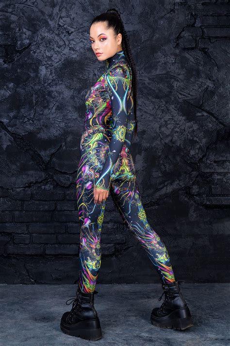 Festival Bodysuit Rave Outfit Psychedelic Clothing Rave Etsy