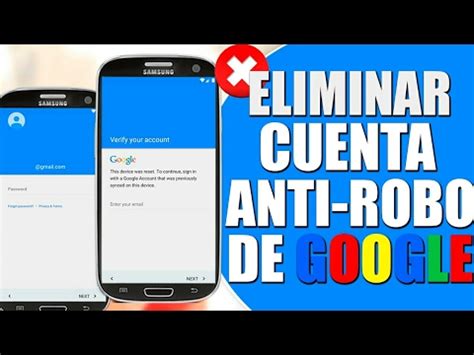 Eliminar Cuenta Y Bloqueo De Google Cualquier Android Youtube