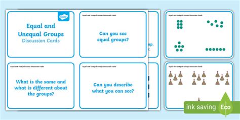 👉 Equal And Unequal Groups Discussion Cards Twinkl