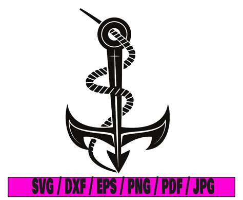 Anker Svg Schiff Svg Anker Dxf Segel Svg Seemann Svg Anker