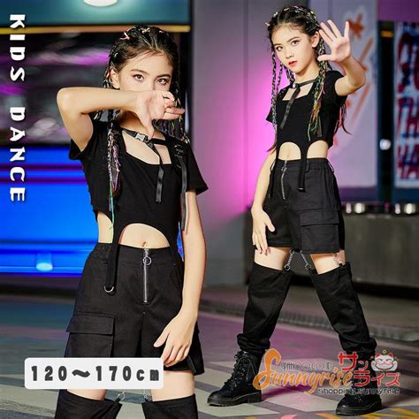 新着 キッズダンス衣装 ヒップホップ キッズ チアガール ヘソ出し Jazz 女の子 タンクトップ 黒トップス ジャッズ 舞台 韓国 ダンス