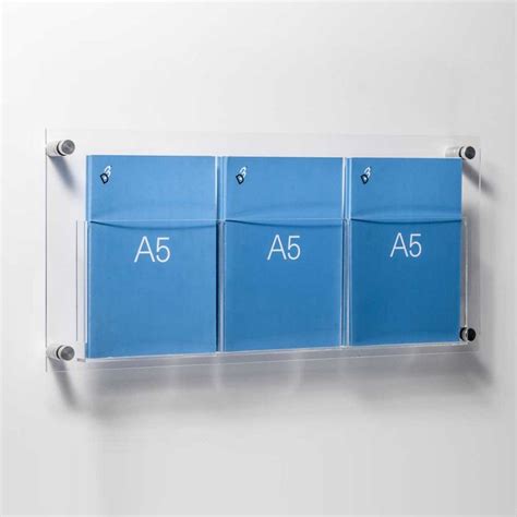 A5 Leaflet Holders Clear Acrylic A5 Pockets With Stand Off Fixings