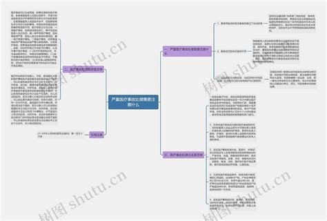 严重医疗事故处理需要注意什么思维导图编号p7379184 Treemind树图