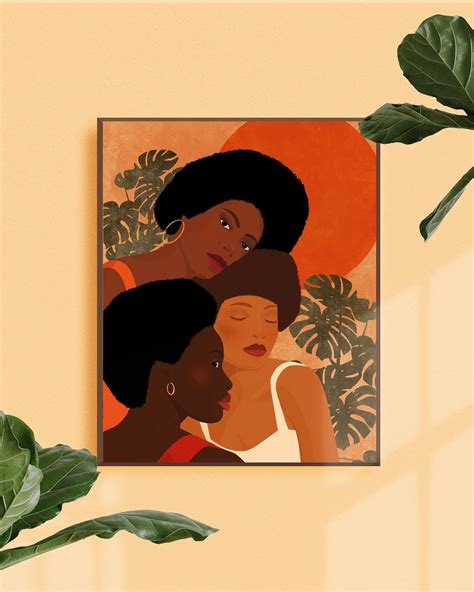 Women Supporting Women Illustration Poster Black Women Art African American Women Illustration