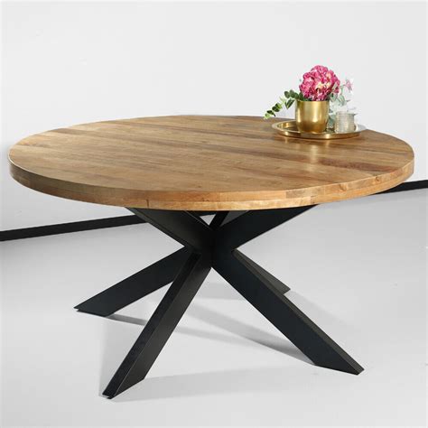 Eettafel Rond Mangohout Lichtbruin Cm Jones Laagsteprijsgarantie