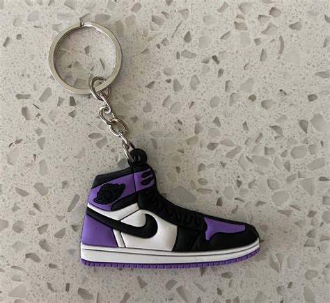 Nike Jordan 1 Court Purple Keychain Etsy