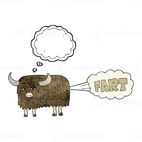 hand drawn thought bubble textured cartoon hairy cow farting 45175997 PNG