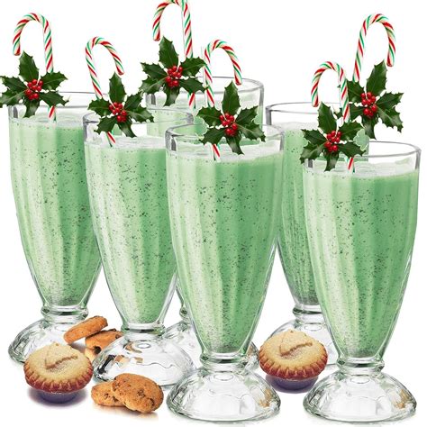 Milkshake Soda Glass 12oz 340ml Set Of 6 American Diner Style